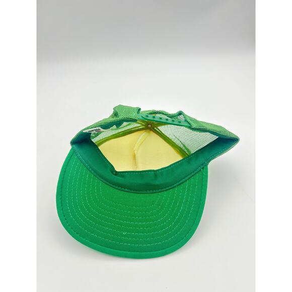 Vintage Panning Lumber Trucker Hat Snapback Mesh Cap Green White Foam Front - Picture 5 of 6